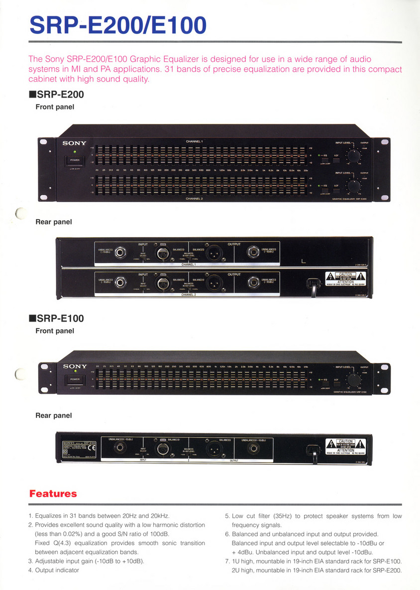 Sony SRP Series Compressor & EQ - Brochure 1997 - Seite 2-3